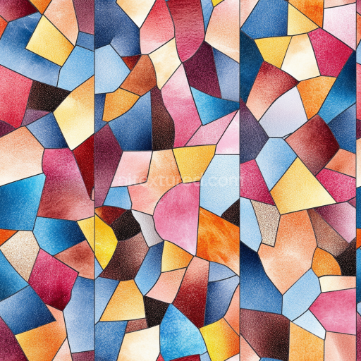 Seamless 3D Mosaic PBR Texture with Colorful Irregular Stone Chips and Soft Matte Finish texture preview