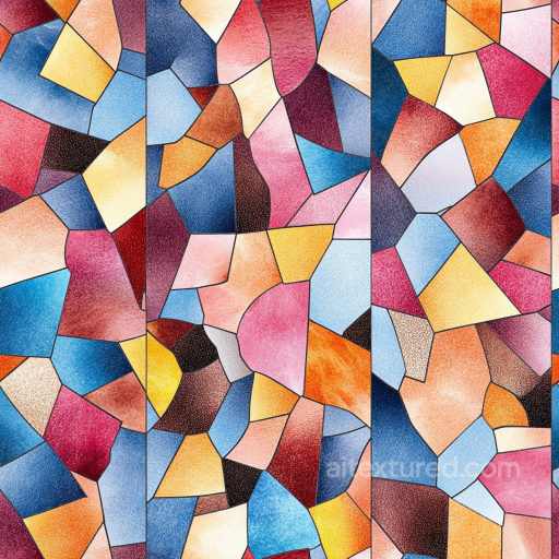 Mosaic PBR Texture with Colorful Irregular Stone Chips and Soft Matte Finish seamless Mosaic PBR texture