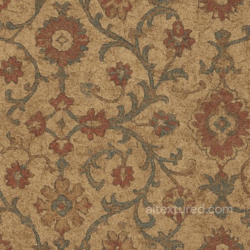Worn Patterned Carpet Seamless Texture seamless Carpet PBR texture
