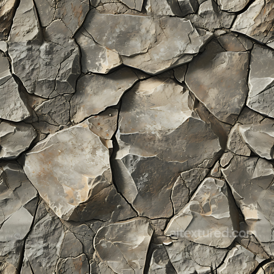 Cracked Layered Stone Wall Seamless Texture with Natural Erosion Patterns Stone texture preview