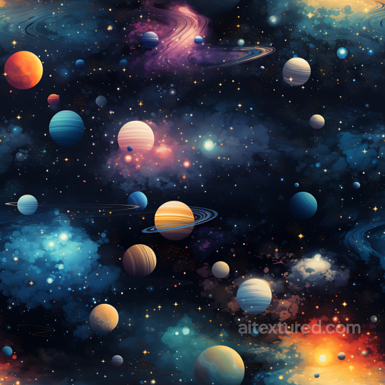 Space PBR Texture Featuring Vibrant Planets & Cosmic Nebulae Star, space, planets texture preview