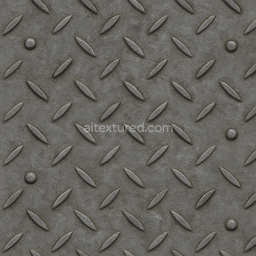 Seamless 3d texture pbr 8k tactile plate with riveted metal surface and raised pattern