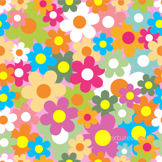 Colorful Floral Pattern Seamless Texture with Bold Flowers Floral texture preview