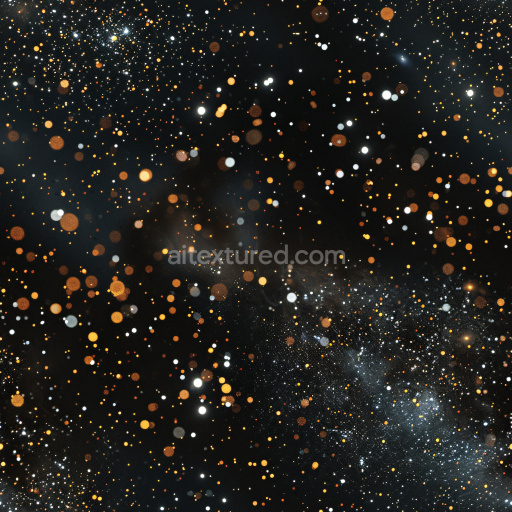 Seamless 3D PBR Glossy Black Texture with Gold and White Speckled Pattern