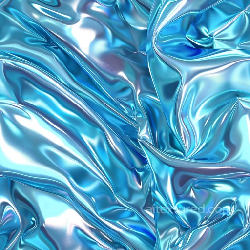 Seamless 3D PBR Texture of Glossy Blue Wrinkled Surface with Reflective Highlights texture preview