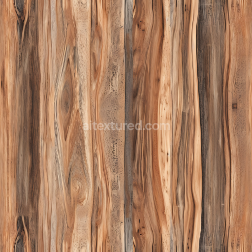 Seamless 3D PBR Texture of Rustic Wood Planks with Knots and Grain Detail
