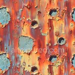 seamless Seamless 3D cracked and holed rusty metal PBR texture with peeling paint texture 8k free download PBR