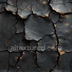 seamless Seamless 3D cracked black paint PBR texture with gold flaked damage texture 8k free download PBR