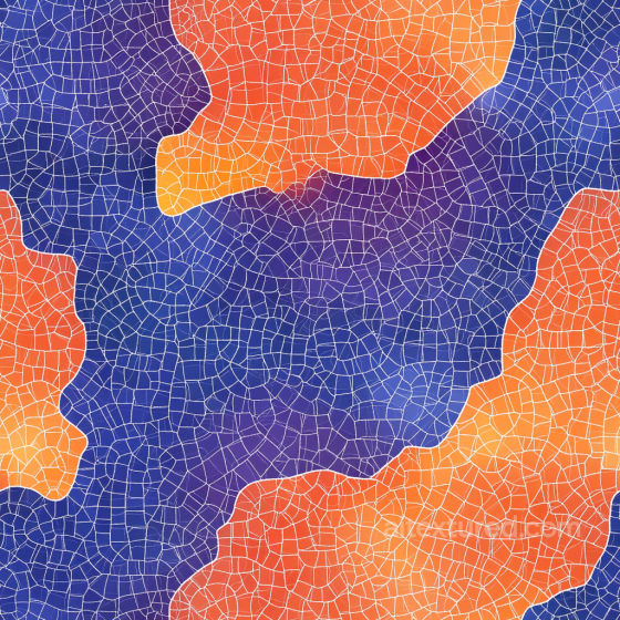 Mosaic PBR Texture of Vibrant Blue and Orange Stone Chip Clusters Mosaic texture preview
