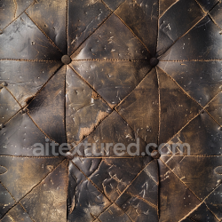 seamless Seamless Distressed Brown Leather PBR Texture Featuring Quilted Stitched Panels and Worn Surface texture 8k free download PBR