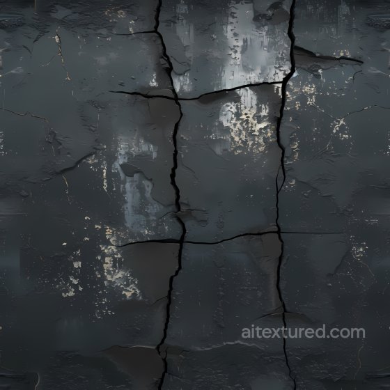 Cracked Dark Concrete Texture with Weathered Paint and Deep Fractures Cracked & Holes texture preview