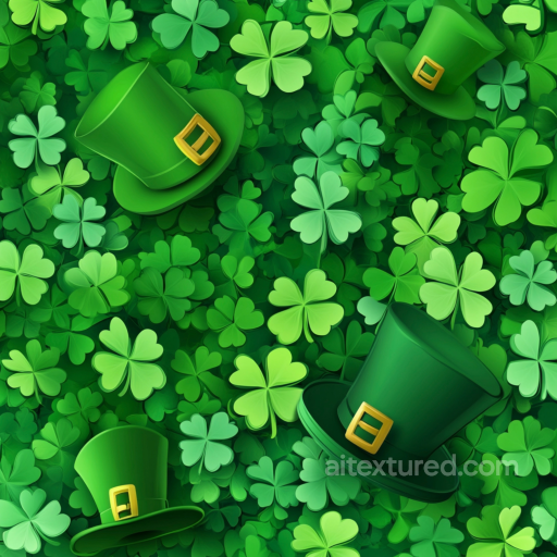 Featuring Shamrocks and Leprechaun Hats in Vibrant Greens seamless St patrick digital paper bundle PBR texture