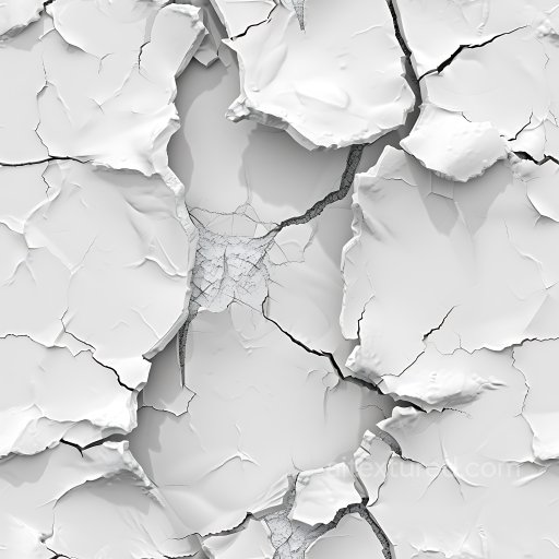 cracked plaster PBR texture featuring large peeled white flakes seamless Cracked & Holes PBR texture