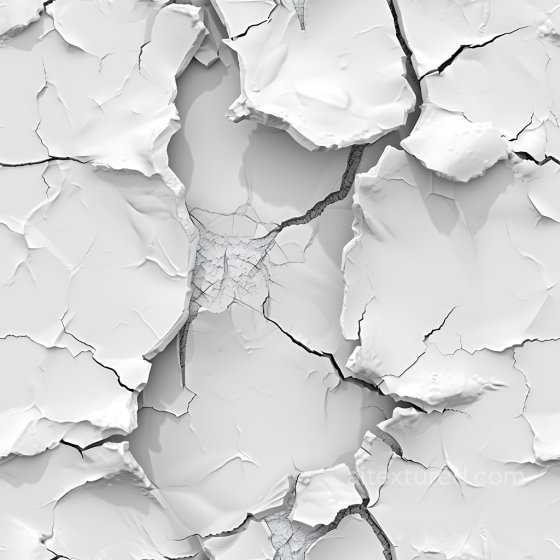 cracked plaster PBR texture featuring large peeled white flakes Cracked & Holes texture preview