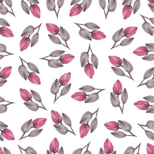 Preview — Seamless 3D PBR Texture of Stylized Pink Flower Petal Pattern with Grey Leaves