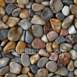 seamless Seamless 3D polished pebble stone ground PBR texture with smooth multicolor stones texture 8k free download PBR
