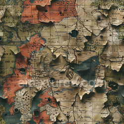 seamless Seamless 3D Vintage Map Camouflage PBR Texture with Aged Paper and Geographic Patterns texture 8k free download PBR