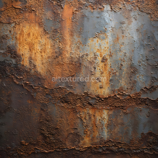 Seamless 3D PBR Rusted Metal Texture with Peeling and Cracked Paint