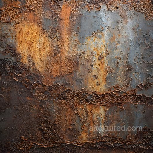 Rusted Metal Texture with Peeling and Cracked Paint seamless Rust PBR texture