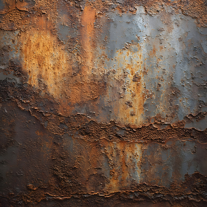 Rusted Metal with Peeling and Cracked Paint seamless PBR texture preview