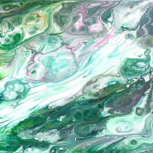 Abstract Green Stone Texture with Fluid Marble Pattern seamless Stone PBR texture