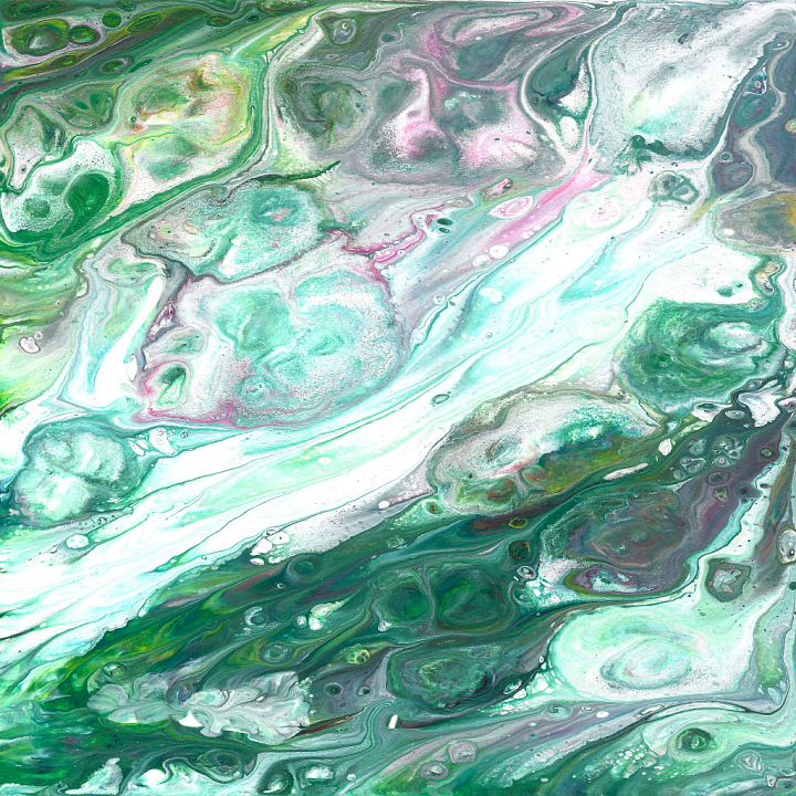 Abstract Green Stone with Fluid Marble Pattern seamless PBR texture preview