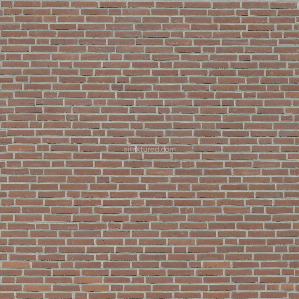 Seamless PBR brick texture with red bricks