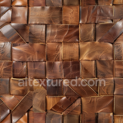 seamless Seamless 3D PBR leather texture showcasing distressed brown patchwork with visible stitching texture 8k free download PBR