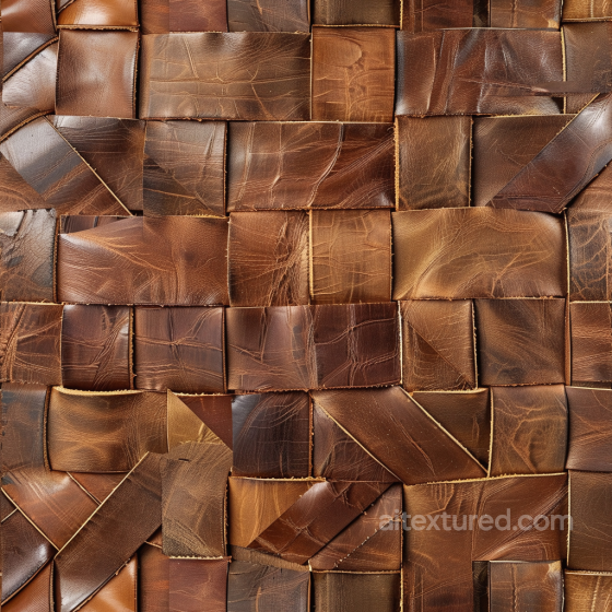 Leather Texture Showcasing Distressed Brown Patchwork With Visible Stitching Leather texture preview