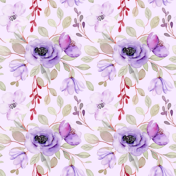 Purple Flower Watercolor Pattern on Fabric Seamless Texture Purple Flower texture preview