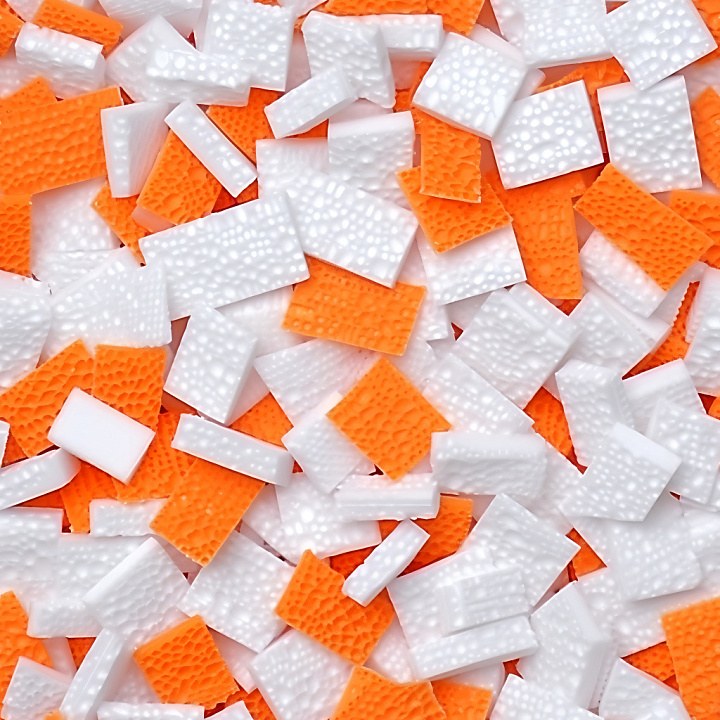Cracked & Holes of White and Orange Foam Pieces seamless PBR texture preview