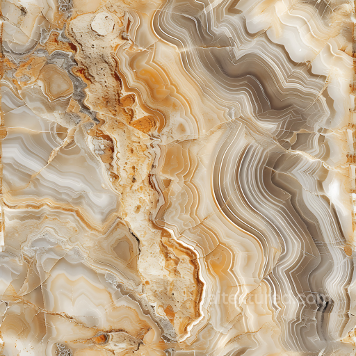 Polished Agate Stone PBR Texture with Detailed Layered Bands and Earthy Tones seamless Stone PBR texture
