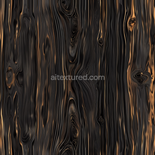 Preview — Seamless 3D PBR Texture of Dark Charred Wood Planks with Natural Knots and Grain