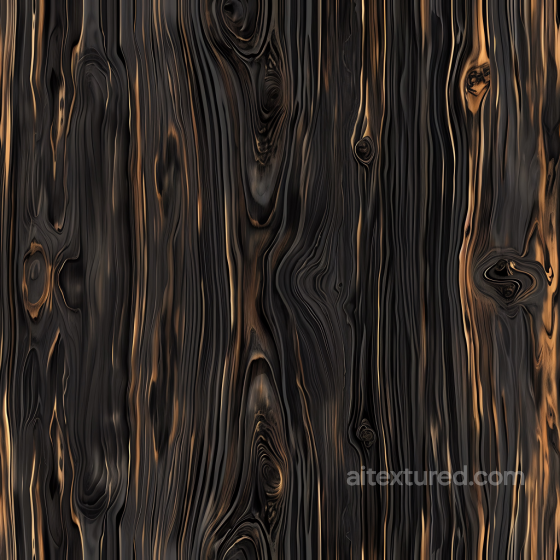 Dark Charred Wood Planks Seamless Texture with Natural Knots and Grain Wood texture preview