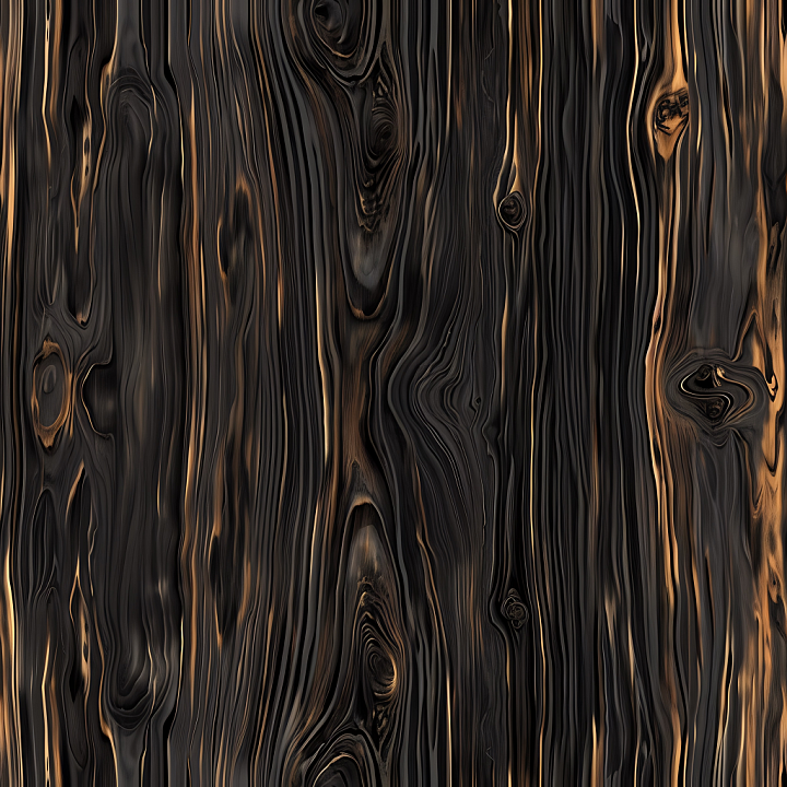 Dark Charred Wood Planks with Natural Knots and Grain seamless PBR texture preview