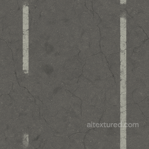 Asphalt Road Surface With Road Markings For Urban Architectural Scenes seamless Architecture PBR texture