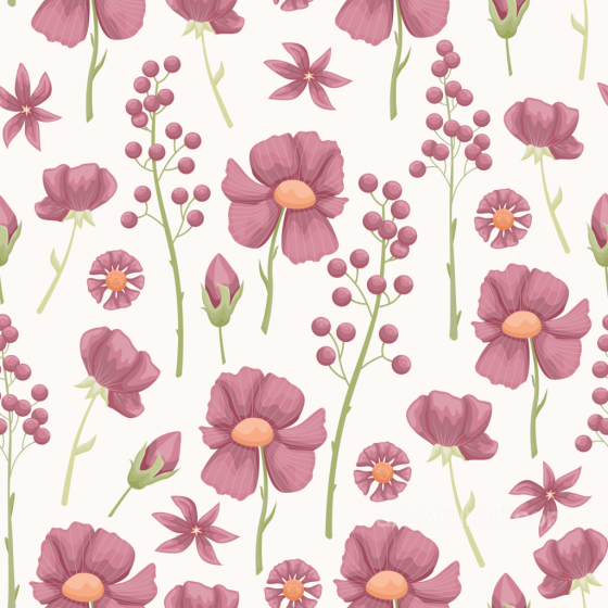 Floral Texture with Pink Flowers and Green Stems Floral texture preview
