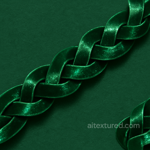 Glossy Ribbons Emerald Green Festive Garland seamless New Year PBR texture