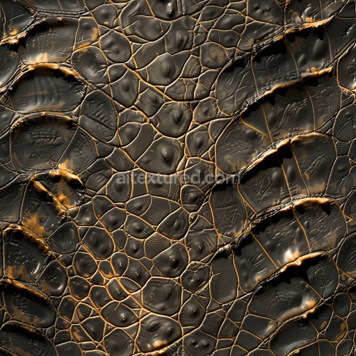 Seamless 3D PBR Texture of Aged Cracked Black Leather with Weathered Patina