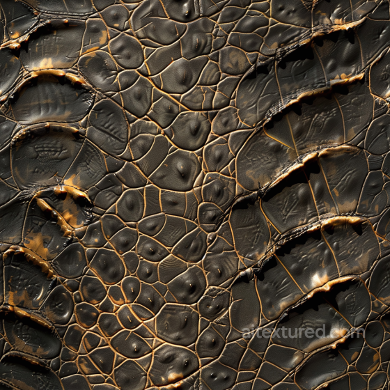 Aged Cracked Black Leather Seamless Texture with Weathered Patina Leather texture preview
