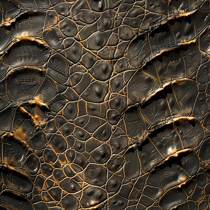 Aged Cracked Black Leather with Weathered Patina seamless PBR texture preview