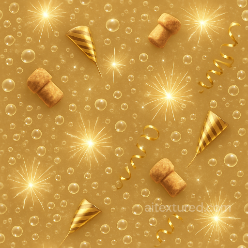 Champagne Bubbles Closeup Sparkling Celebration For New Year seamless New Year PBR texture