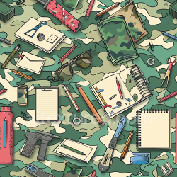 seamless Seamless 3D Woodland Camouflage PBR Texture with Organic Green and Tan Patches texture 8k free download PBR