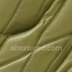 seamless Seamless 3D Quilted Olive Green Leather PBR Texture with Prominent Grain and Stitching texture 8k free download PBR