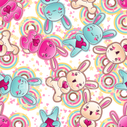 seamless Seamless 3D PBR Texture Featuring Cute Cartoon Bunnies with Hearts texture 8k free download PBR