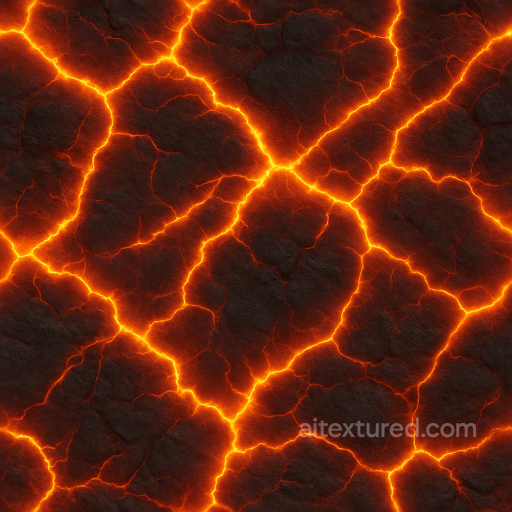 fire veins with glowing magma PBR 8K surface seamless Fire PBR texture