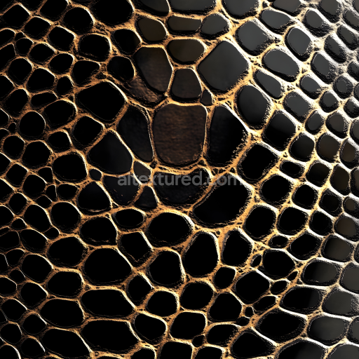 Seamless 3D PBR Reptilian Skin Texture with High-Gloss Organic Scales and Detailed Surface