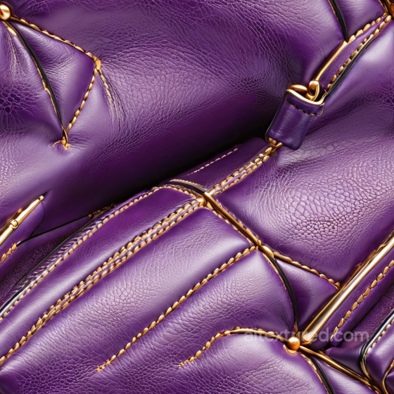 purple pebbled leather PBR texture with gold stitching and padded panels Leather texture preview
