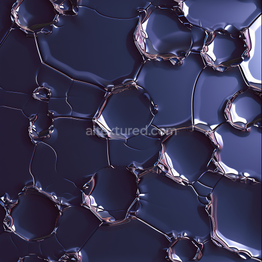 Preview — Seamless 3D Cracked Glossy PBR Texture with Reflective Surface and Irregular Holes