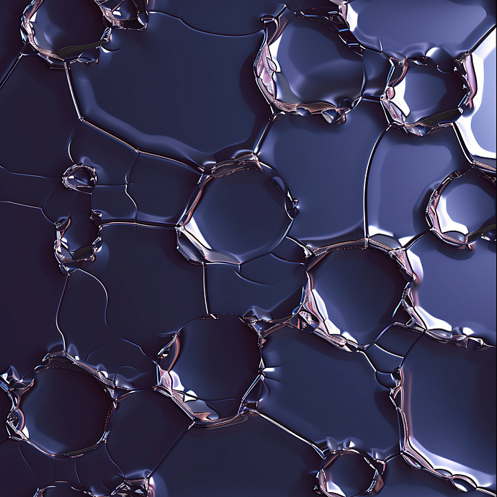 Cracked Glossy with Reflective Surface and Irregular Holes seamless PBR texture preview